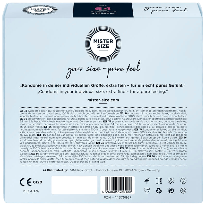 Préservatifs Mister Size 64mm boîte de 36 - Vue principale - MANJOY