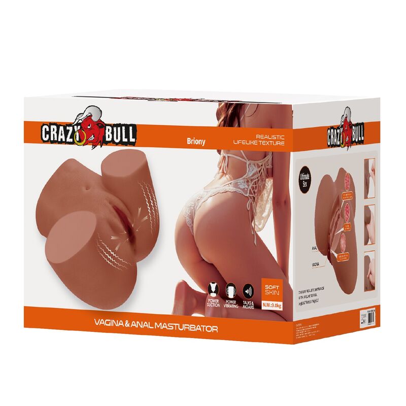 Crazy Bull | Torse Double Entrée Vibration & Succion, 9 kg
