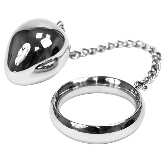 Cockring acier 45mm chaîne boule anal Metal Hard - Présentation premium du coffret - MANJOY