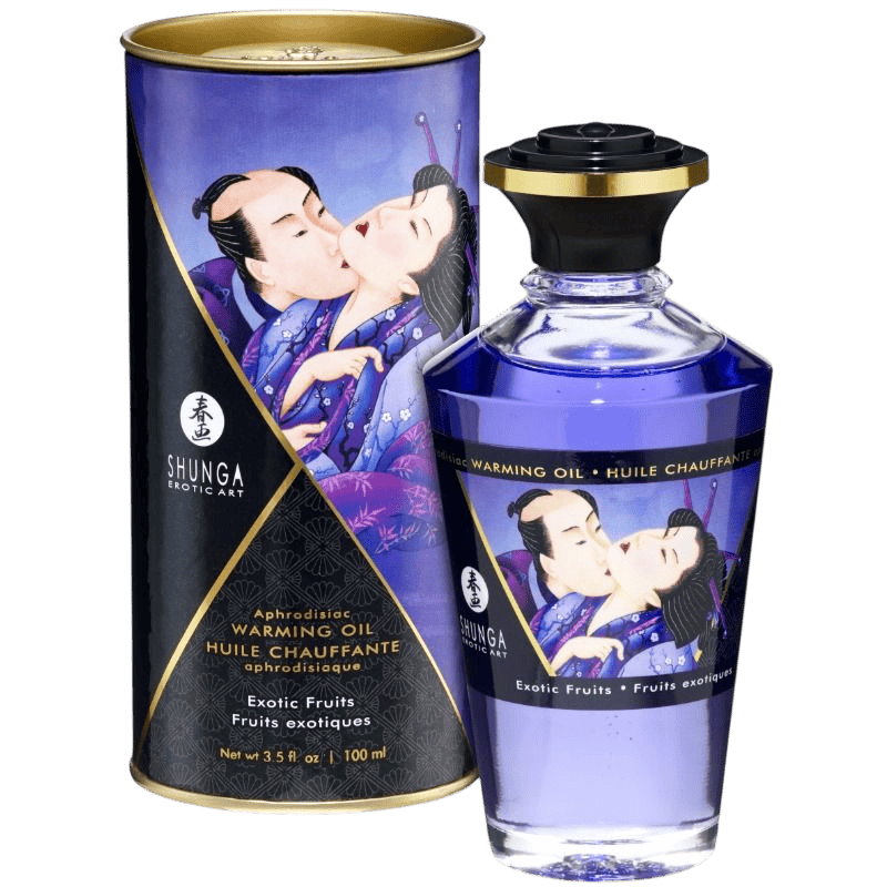 Huile massage chauffante fruits exotiques Shunga luxe - Vue principale - MANJOY