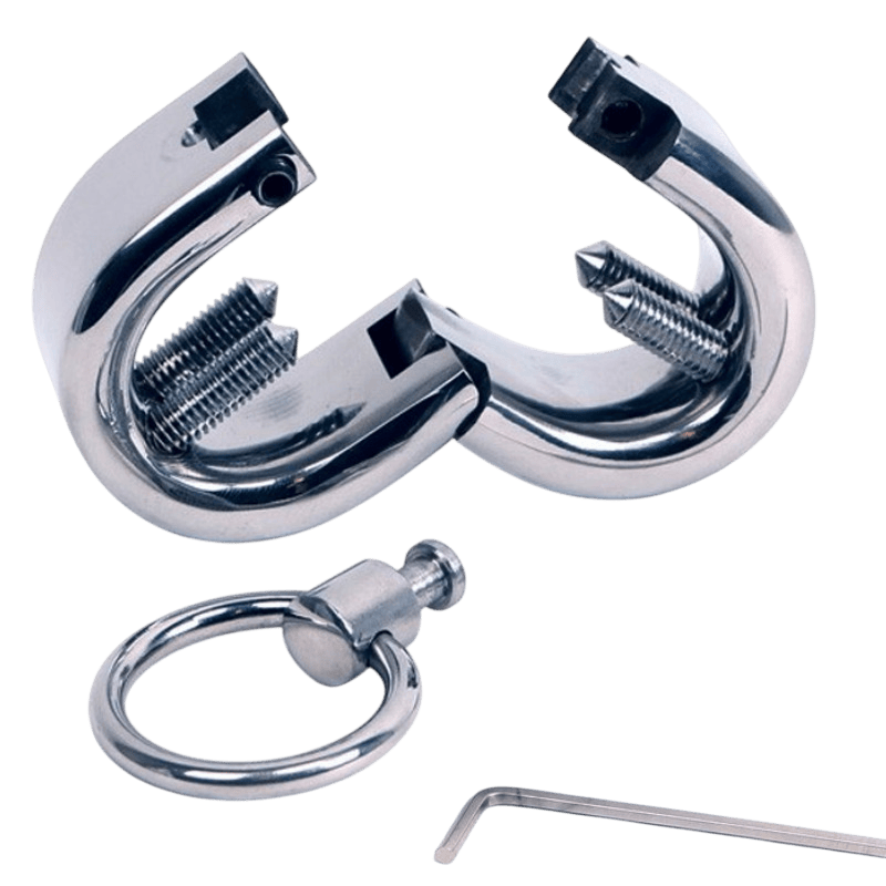 Bracelet testiculaire acier poli Metal Hard - Présentation premium du coffret - MANJOY