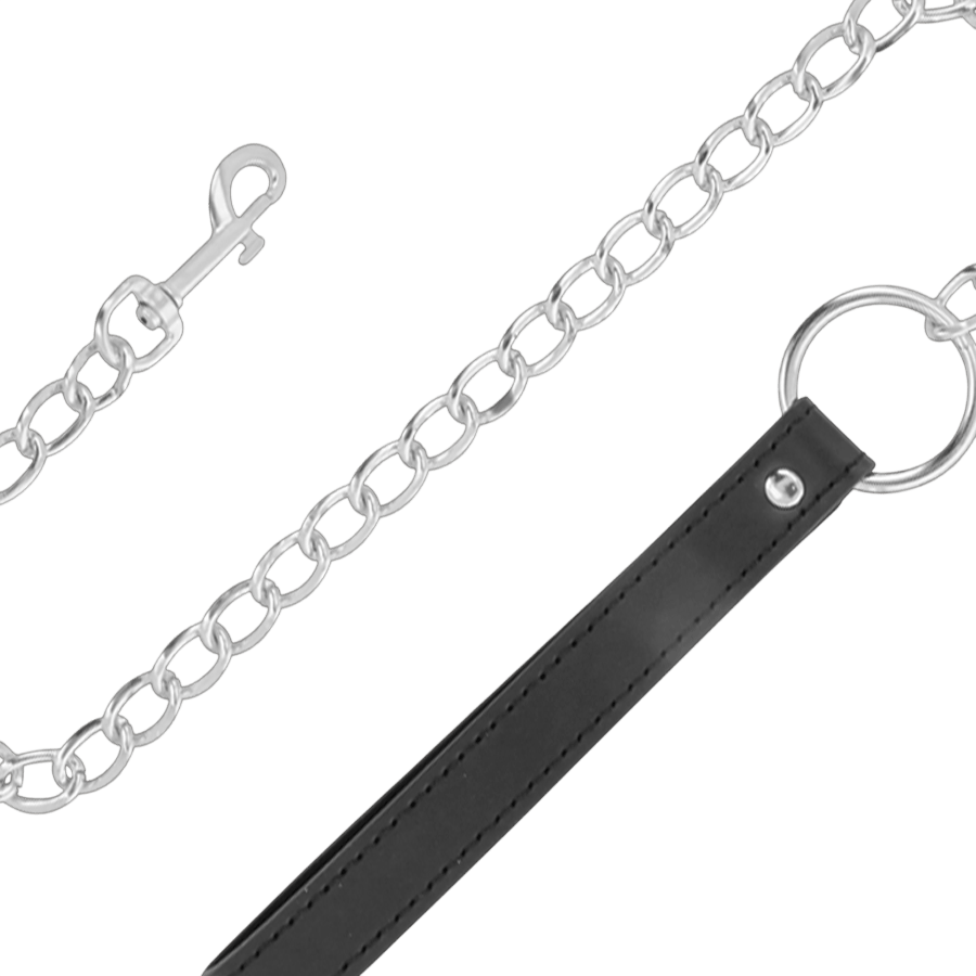 Collier posture cuir souple noir Darkness laisse - Mise en situation de performance 3 - MANJOY
