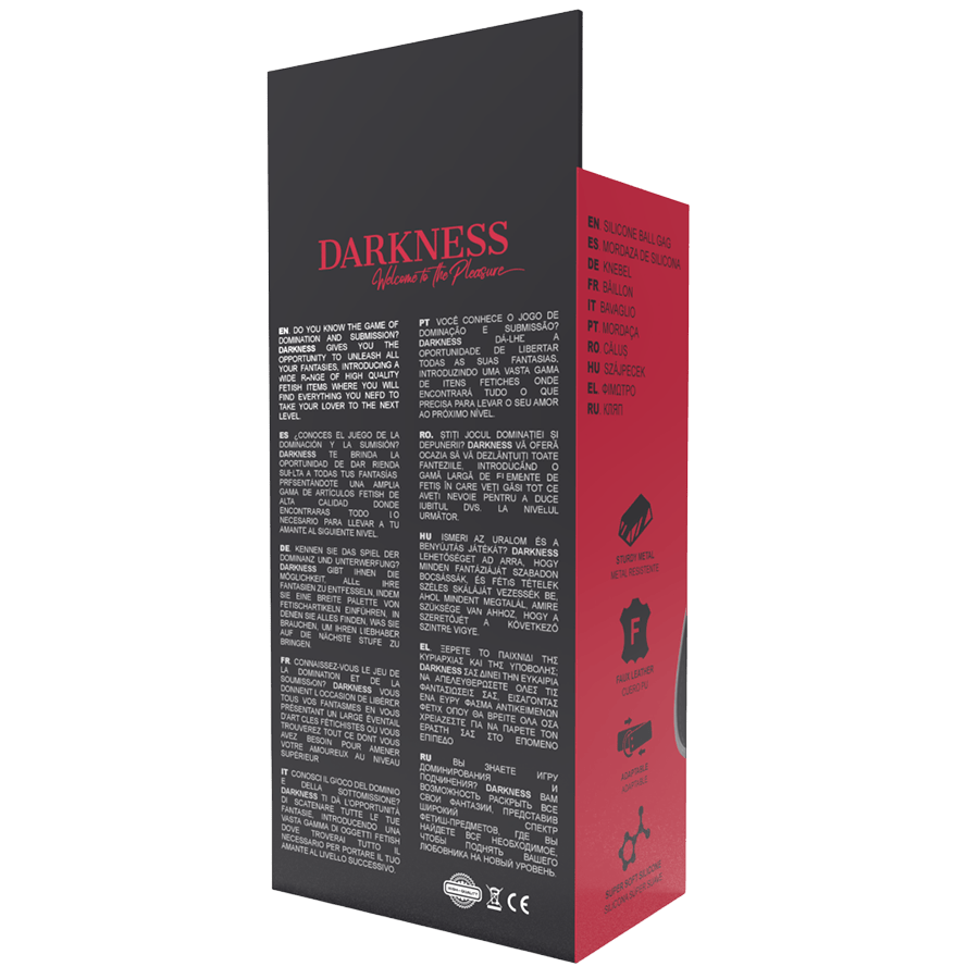 Bâillon silicone noir Darkness - Détail texture - MANJOY