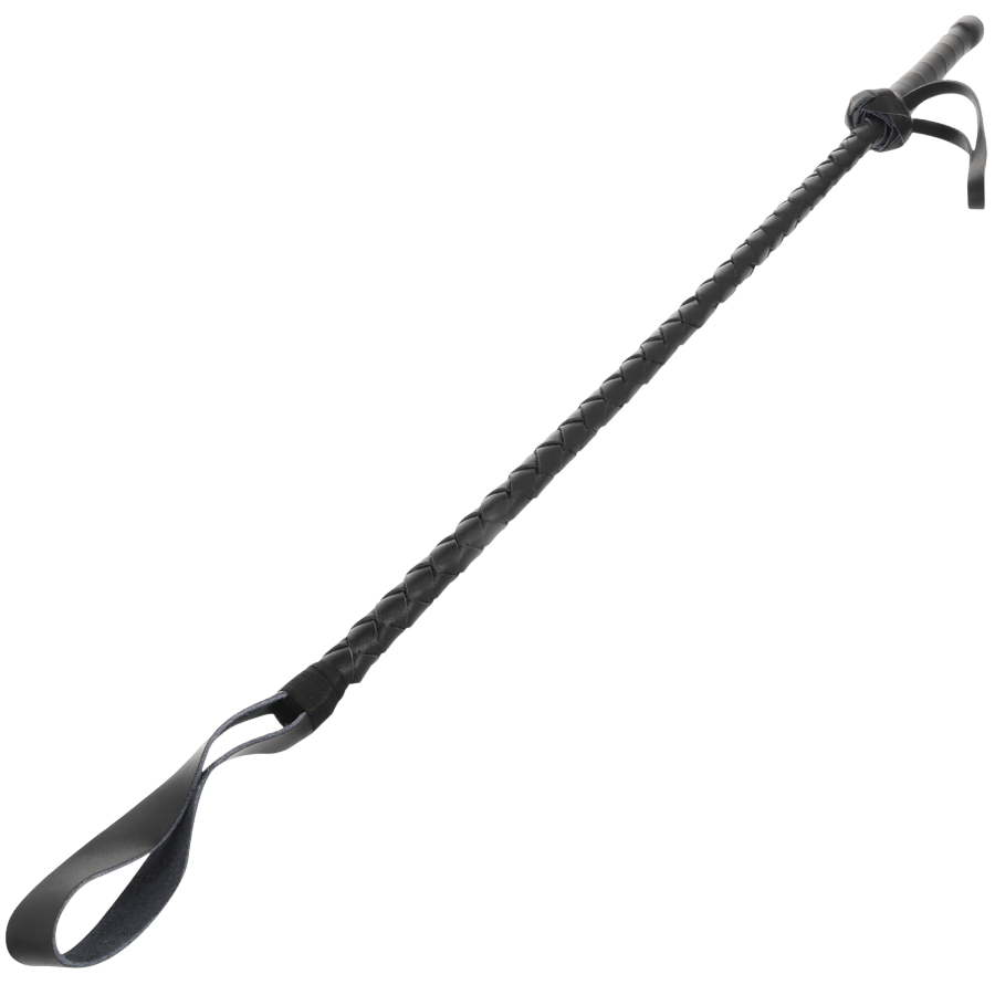 Fouet de bondage cuir noir Darkness impact 60cm - Vue principale - MANJOY