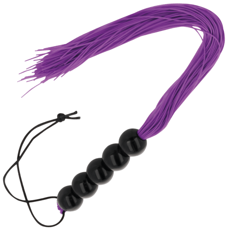 Fouet de bondage lilas Darkness luxe fétiche - Présentation 1 - MANJOY