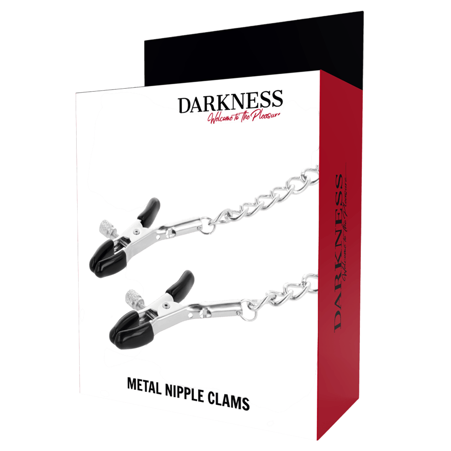 Pinces à mamelons métal avec chaîne Darkness - Vue principale - MANJOY