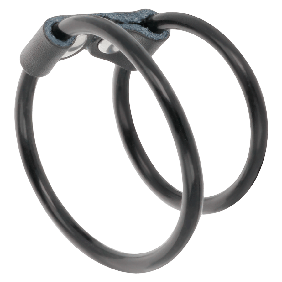 Double anneau pénien flexible noir Darkness - Présentation 1 - MANJOY