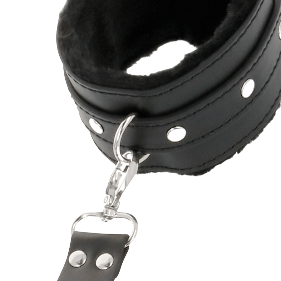 Set de bondage hogtie cuir noir Darkness luxe - Présentation 2 - MANJOY