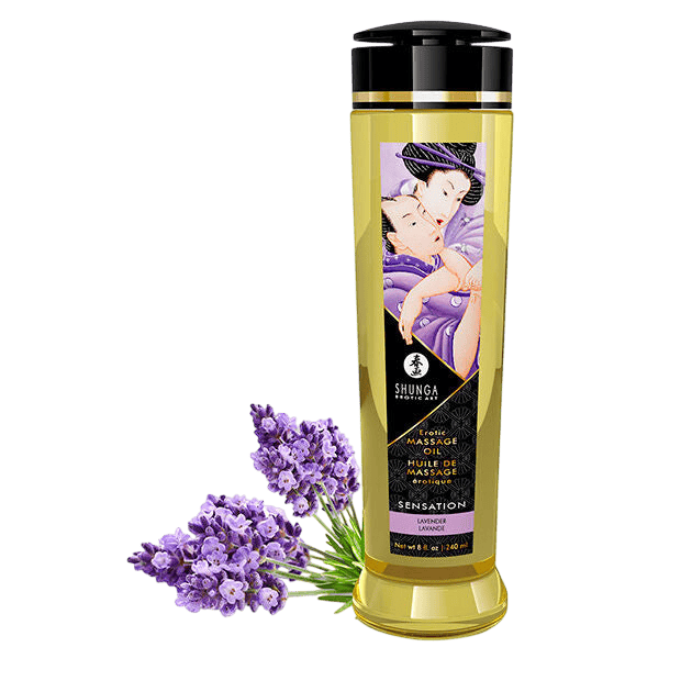 Huile massage érotique lavande Shunga 240ml - Vue principale - MANJOY