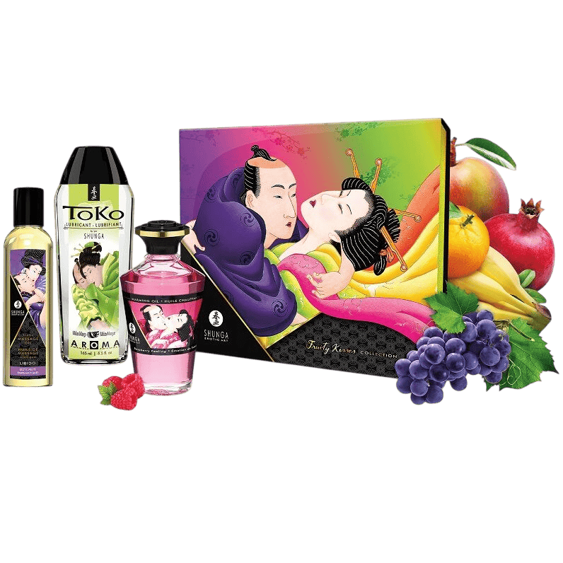 Coffret cadeaux érotiques Shunga Baisers Fruités - Mise en situation Dark Luxury 6 - MANJOY