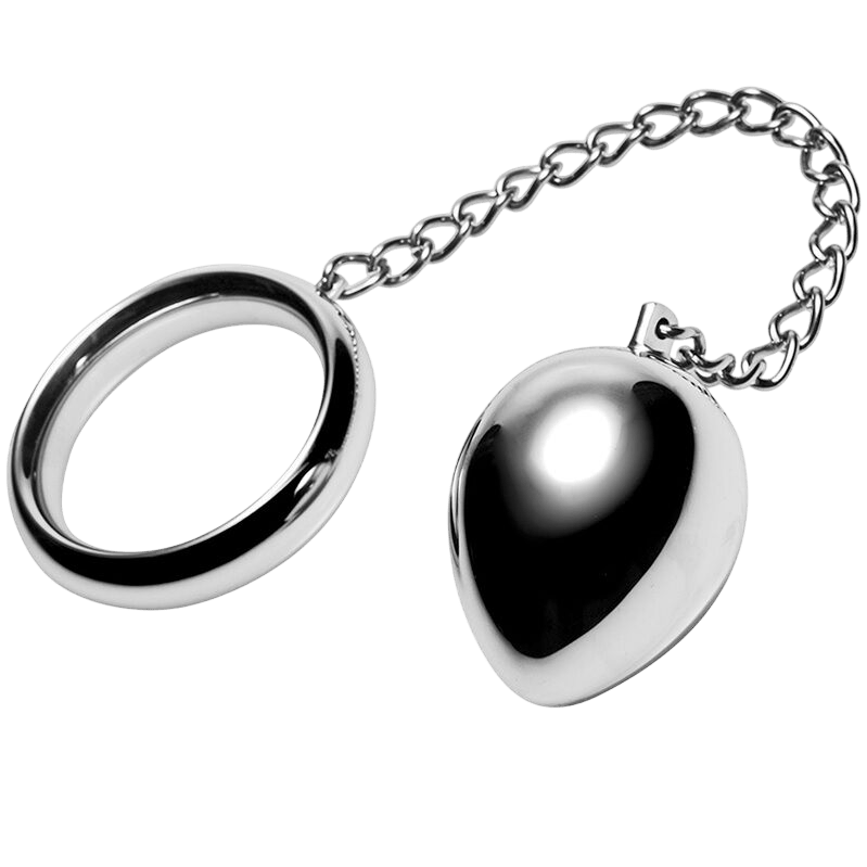 Cockring acier 50mm chaîne boule anal Metal Hard - Mise en situation de performance 4 - MANJOY