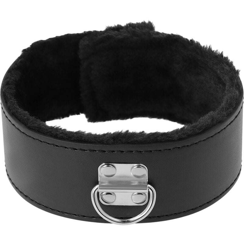 Collier doublé noir avec laisse titane Darkness - Présentation 1 - MANJOY