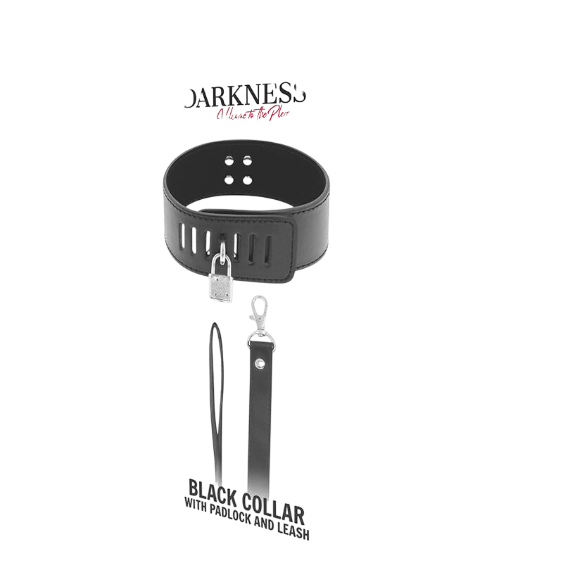 Collier de soumission cuir noir et néoprène Darkness - Mise en situation premium 2 - MANJOY