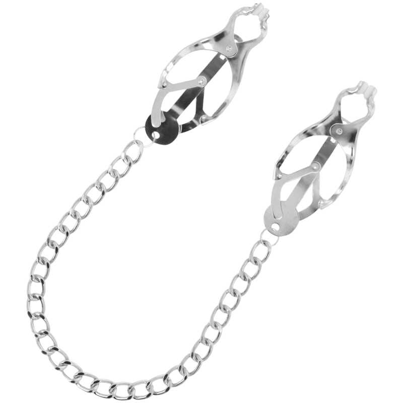 Pinces à mamelons métal avec chaîne Darkness - Présentation 4 - MANJOY