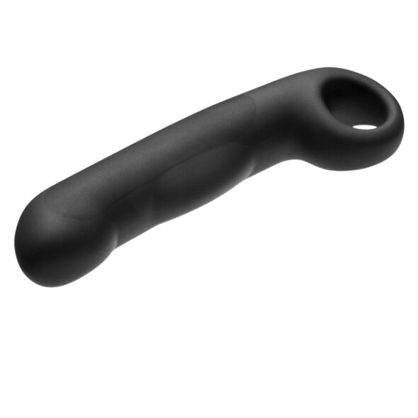 Gode conducteur silicone noir Electrastim Ovid luxe - Mise en situation de performance 2 - MANJOY