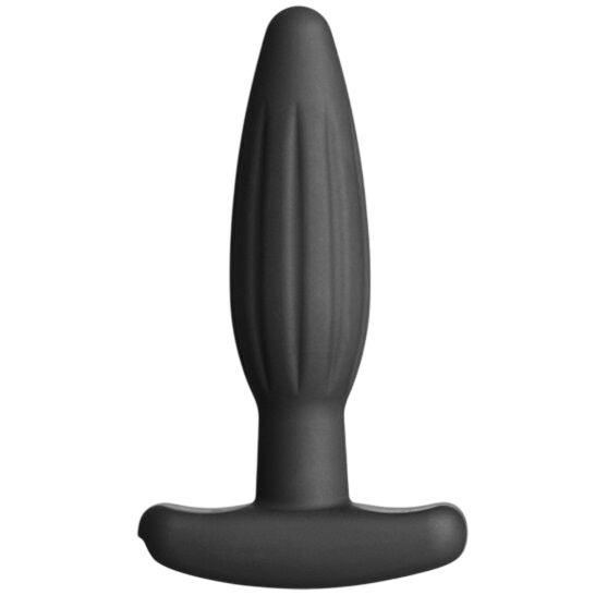 Plug anal conducteur petit silicone noir Electrastim Rocker - Vue principale - MANJOY