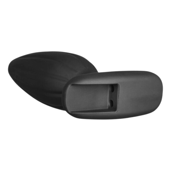 Plug anal conducteur moyen silicone noir Electrastim Rocker - Présentation du packaging prestige - MANJOY