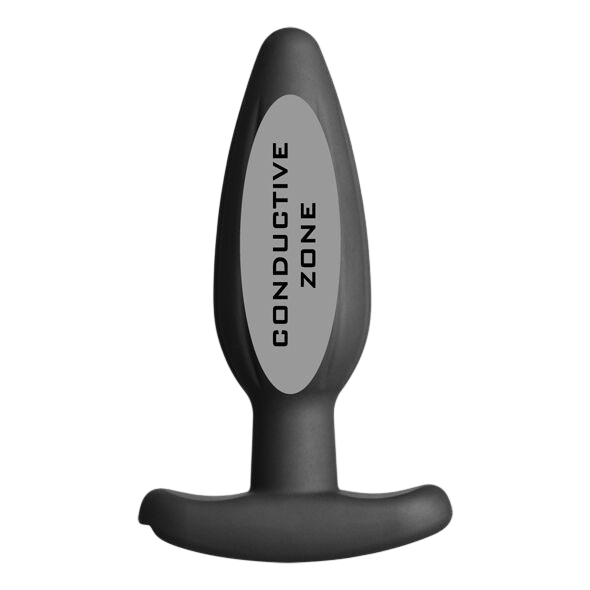 Plug anal conducteur moyen silicone noir Electrastim Rocker - Vue principale - MANJOY