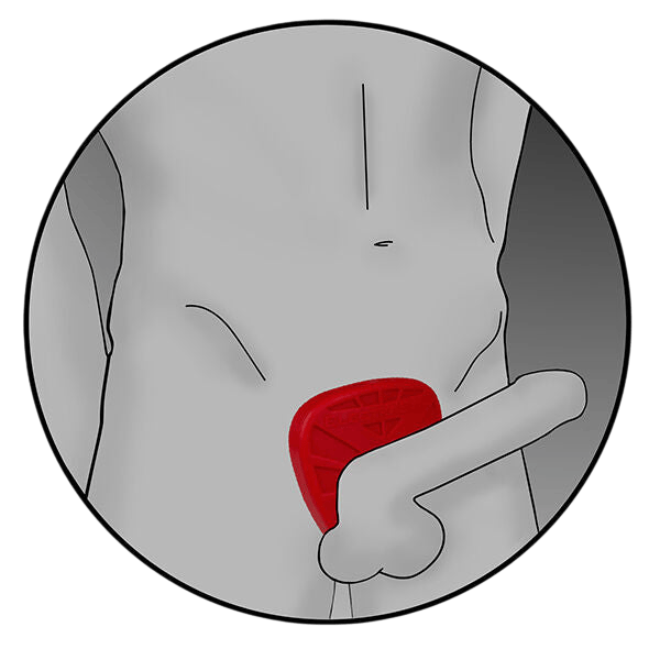 Anneau pénien conducteur Electrastim Viper noir et rouge - Mise en situation Dark Luxury 6 - MANJOY