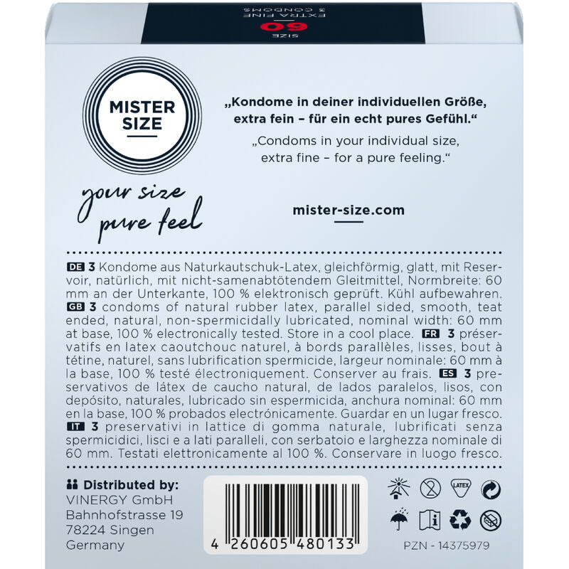 MISTER SIZE Mister Size | 60mm | L'Indispensable de Voyage 3 pcs Bien-etre masculin premium TheManjoy