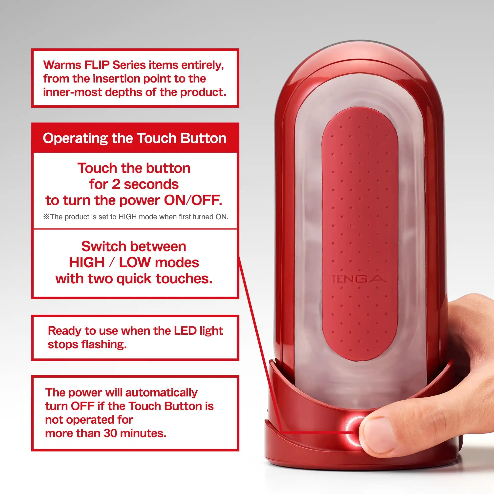 TENGA Tenga | Flip 0 Red + Heater Bien-etre masculin premium TheManjoy